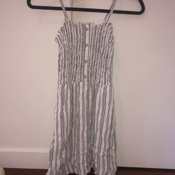 White button dress with stripes - never worn - Picture 1 of 2